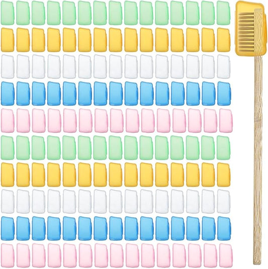 STARVAST 200 PCS Travel Toothbrush Head Covers, Portable Toothbrush Pod Caps Case Protector for Home and Outdoor