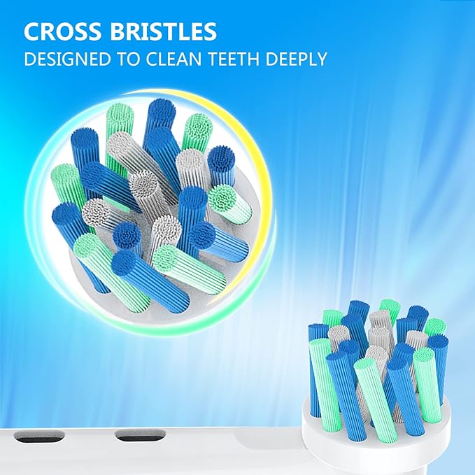 Toothbrush Replacement Heads Fit for Oral B Braun Electric Toothbrushes, 8pcs, 4 Heads for Cross Action, 4 Heads for Daily Clean, Repuesto for Type 3756 3757 3765 4729 4731