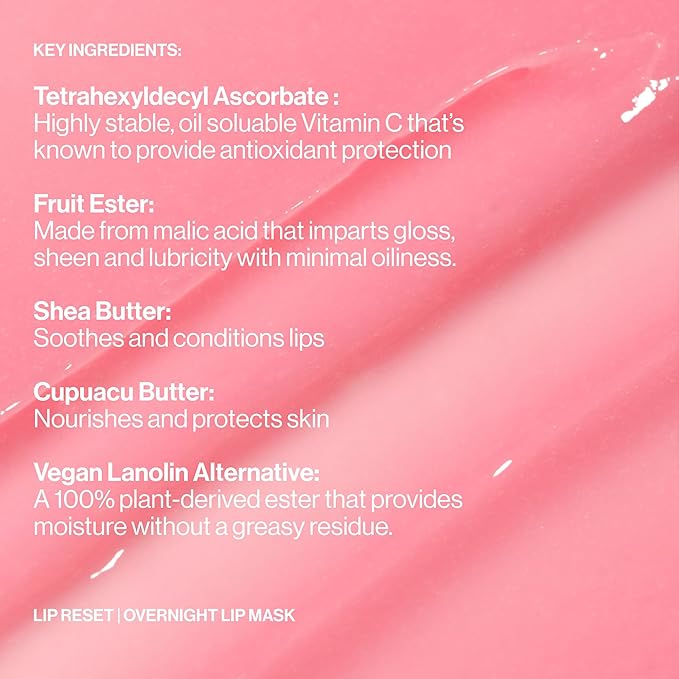 MAKE Beauty Lip Reset Overnight Lip Mask. Nourishing, Hydrating Lip Treatment for Dry, Flaky Lips. Plumps, Softens, and Smooths. Cosmic Cherry Flavor
