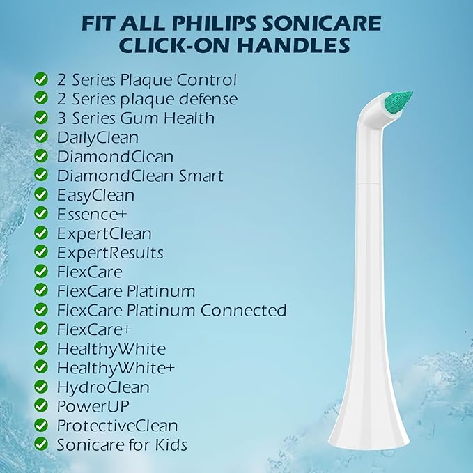 Replacement Orthodontic Toothbrush Heads for Philips Sonicare, Extra Small End Tuft Head, White, 5 Pack (White, Medium)