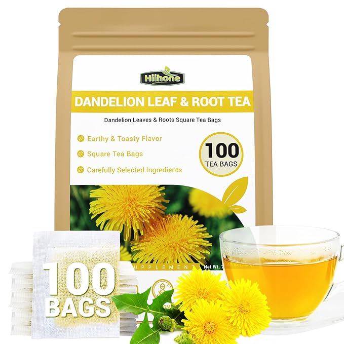 Dandelion Leaf & Root Herbal Tea-Caffeine-free herbal tea，No Sugar，100 Teabags
