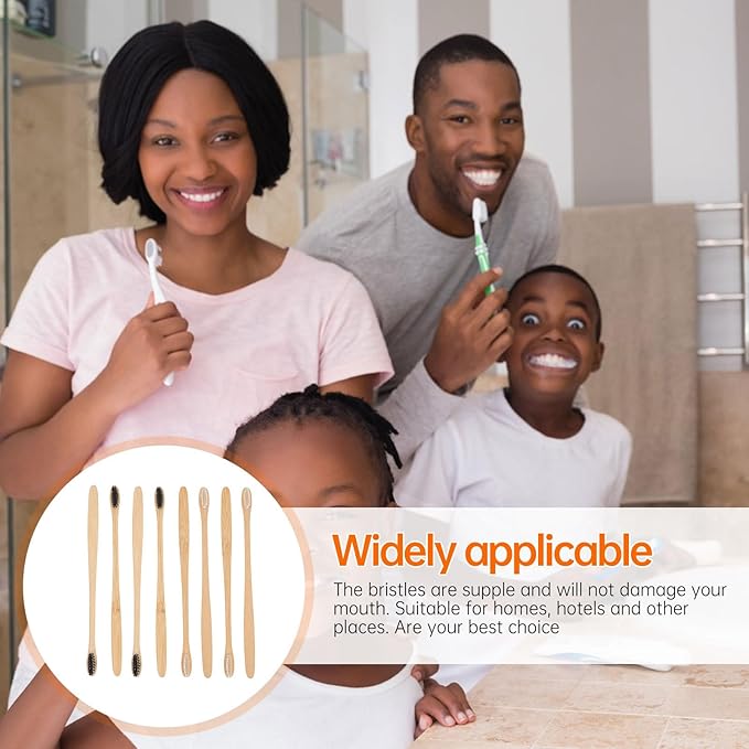 20pcs Toothbrushes for Women and Men Small Head with Soft Bristles Ergonomic Biodegradable Handles Lightweight Eco-Friendly Tooth Cleaning Tools Black and White