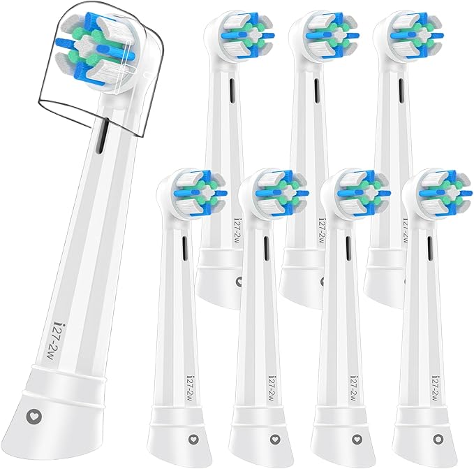 8pcs iO Replacement Heads Compatible with Oral B iO 2/3/4/5/6/7/8/9/10 Series Electric Toothbrush,IO Toothbrush Heads Compatible with Oral B iO,Medium-Hard bristles Care for Your Teeth