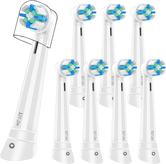 8pcs iO Replacement Heads Compatible with Oral B iO 2/3/4/5/6/7/8/9/10 Series Electric Toothbrush,IO Toothbrush Heads Compatible with Oral B iO,Medium-Hard bristles Care for Your Teeth