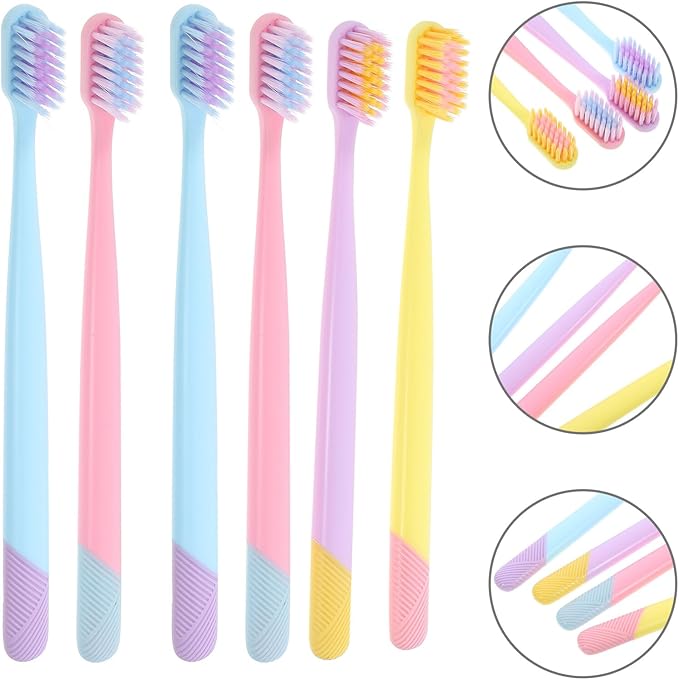 10Pcs Soft Bristles Toothbrush with Ergonomic Non-Slip Handle Wear-Resistant Manual Teeth Brush for Adults Portable Travel and Household Use Gentle Cleaning for Healthy Teeth