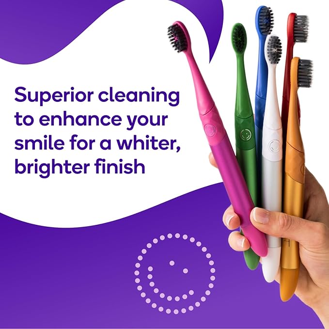 BURST Replacement Heads for Nova Sonic Toothbrush (Pink) | Super-Soft Bristles Reduce Risk of Abrasion & Irritation | Tapered Ends Reach Below The Gumline | for a Whiter, Brighter Smile