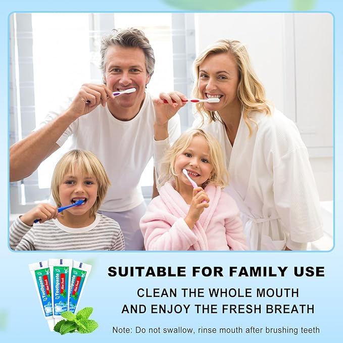 0.176 oz Bulk Travel Size Toothpaste,100 Tubes 5 Grams Extra Small Toothpaste Travel Size Bulk Mint Flavor Mini Disposable Toothpaste for Hotel,Guests,Homeless,School(Too Small,Only be Single Use)