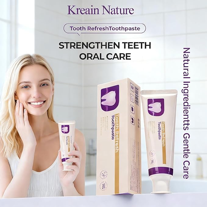 NatureTooth Refresh Toothpaste 2Pcs, Fresh Breath Toothpaste, Natural Oral Care & Enamel Repair Deep Cleaning Formula, Helps Remove Coffee, Tea & Wine Stain
