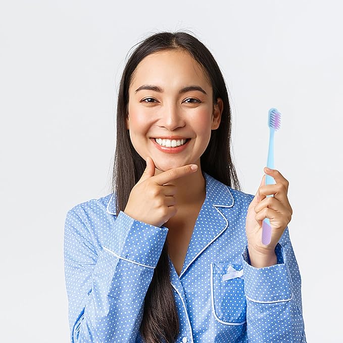 10Pcs Soft Bristles Toothbrush with Ergonomic Non-Slip Handle Wear-Resistant Manual Teeth Brush for Adults Portable Travel and Household Use Gentle Cleaning for Healthy Teeth