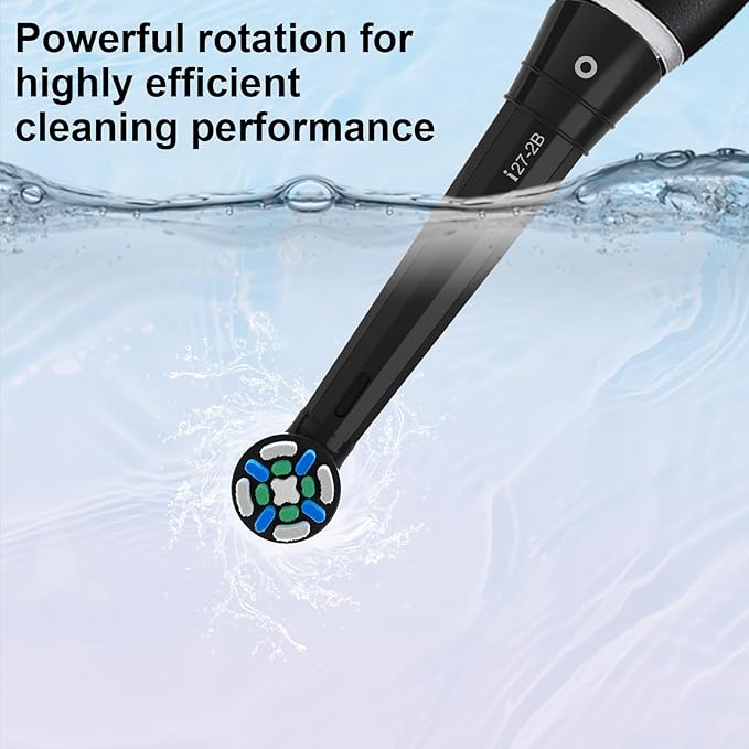 6pcs iO Replacement Heads Compatible with Oral B IO 2/3/4/5/6/7/8/9/10 Series Electric Toothbrush,Compatible with Oral B io Series Toothbrush Heads with Medium Bristles,Black