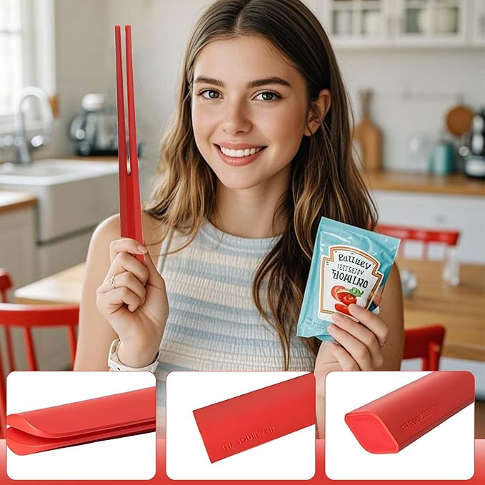 Food Sauce Bag Squeezer - Sauce Bag Extruder and Condiment Extractor Tool for Kitchens, Portable ABS Sauce Pouch and Food Squeezer, Set of 2