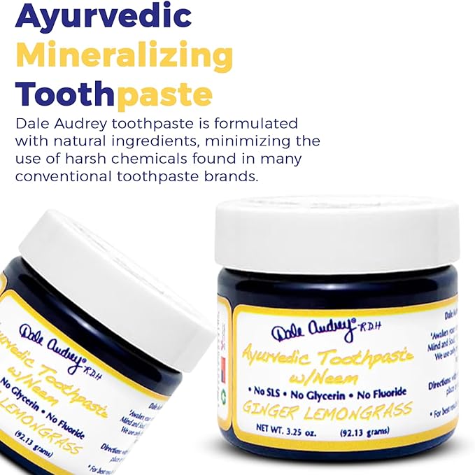 Ayurvedic Mineralizing Tooth Paste for Sensitive Teeth | Organic Ginger Lemongrass Flavor for Teeth Whitening and Fresh Breath | Enamel Repair Vegan Toothpaste | Ayurvedic Non-Toxic toothpaste-3.25 Oz