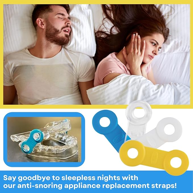 25 Pack: Replacement Straps for EMA Anti-Snoring Appliance, EMA Replacement Elastic Strap, Snore Guard Bands, Compatible with Myerson EMA Snore Appliance (Clear (Extra Firm), 15mm)