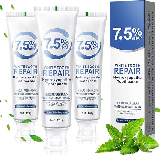 Hydroxyapatite Toothpastes for Enamel Protection and Tooth Strengthening, Gentle Mint, Safe for Sensitive Teeth, Daily Oral Care for Fresh Breath & Oral Health (3)