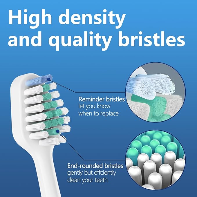 Harobey Replacement Toothbrush Heads for Waterpik Complete Care 5.0/9.0, and Compatible with AquaSonic Duo and Home Dental Center Electric Toothbruh, 10 Count(Pack of 1), White