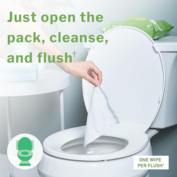 McKesson Flushable* Adult Wet Wipes – 288 Wipes (3 Pack of 96) – Aloe & Vitamin E, Plant-Based Cleansing Wipes, Scented