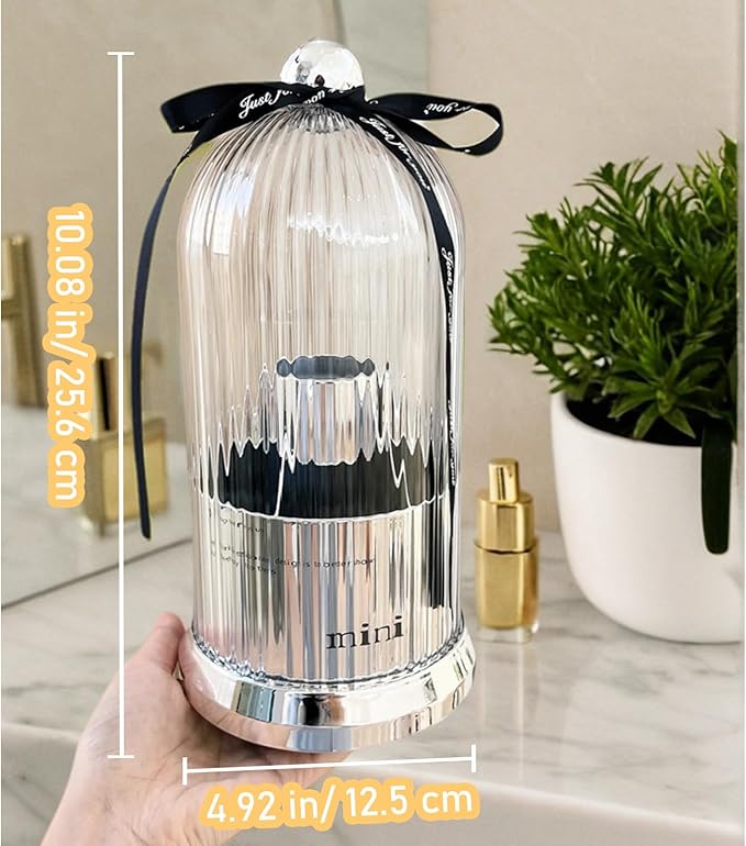 Multi Functional Rotating Toothbrush Holders with Sliding Base, 7 Slot Bathroom Countertop Organizer Perfect for Tooth Brush, Toothpaste, and Makeup Brushes Storage (White)
