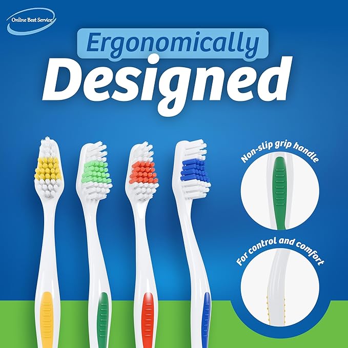 100 Pack Toothbrush Standard Classic Medium Soft Toothbrush Bulk Individually Wrapped