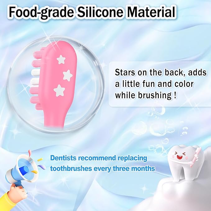 Kids Replacement Heads for Philips Sonicare 6032/94 6321 6340 6042 6320 6330, 3+ Years Old Toddler Soft Electric Toothbrush Compact, Child Brush Head for Boys Girls, 8 Pack Pink & Blue