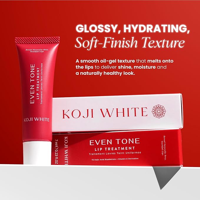 Koji White Lip Discoloration Treatment for Dark Lips | Smokers, Moisturizer & Hydrating Lip Balm with 1% Kojic Acid, Hyaluronic Acid, Vitamin C, Carrot Oil - Beeswax-Free, Vegan Chapstick, 0.23 Fl Oz