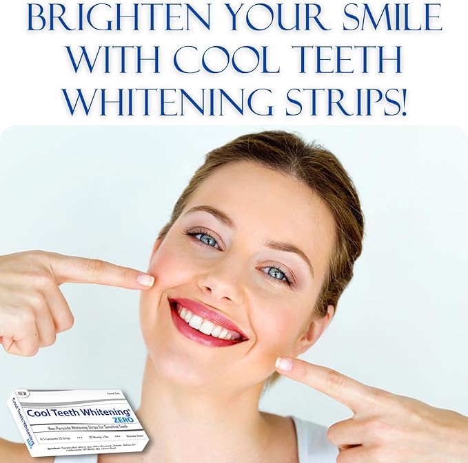 Natural Teeth Whitening Strips – Enamel Safe Gentle Whitening for Sensitive Teeth, Vegan-Friendly White Strips Without Peroxide or Bleach, 14-Day Treatment with 28 Count Supply