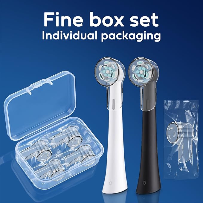 Toothbrush Head Covers for iO Toothbrush Heads,Toothbrush Caps Suitable for Electric Toothbrush Head, iO Brush Head Covers for Travel&Home (4 Pcs, Transparent)