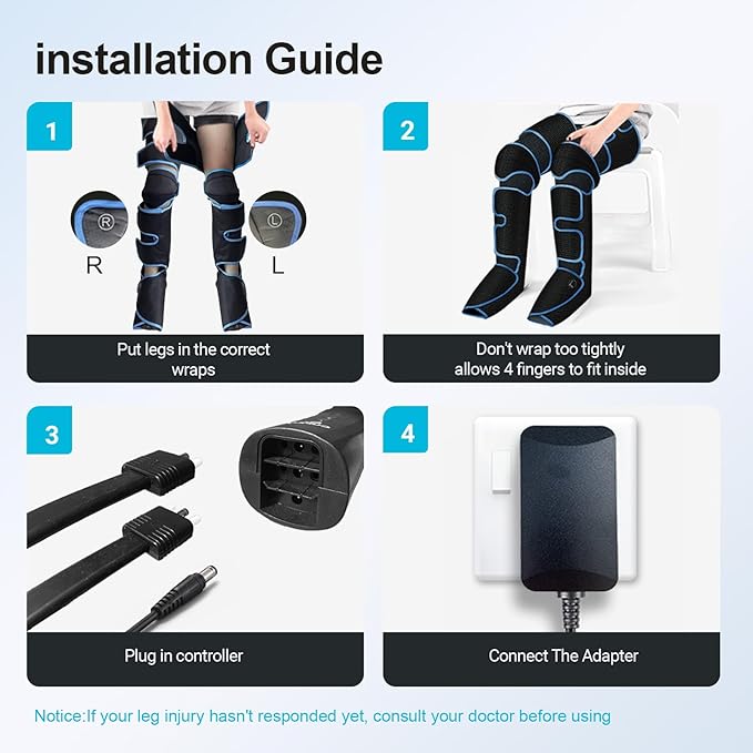 Leg Massager with Heat, FSA Eligible HSA Air Compression Leg Massager for Blood Circulation and Pain Relief,Muscle Fatigue,Cramps,Swelling and Edema