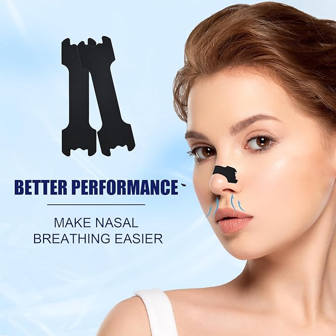 50Pcs Nasal Strips for Snoring, Nose Strips for Breathing, Snoring Aids for Men & Women, Helps Reduce Snoring & Improves Sleep (Black,50)