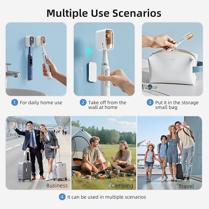 Travel Toothbrush Head Cover 2PCS, Electric Toothbrush Covers Caps, Ventilated Toothbrush Protectors Caps for Travel, Camping, Bathroom, Business, Brown