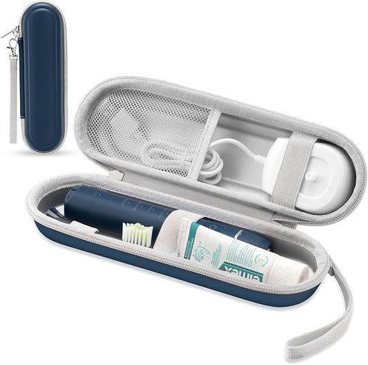 TYSORETY Toothbrush Travel Case for Oral B/Oral-B Pro 1000 1500 5000 7000 & Philips Sonicare 4100 1100 5300 5100 6100/iO Electric Toothbrush, Hard Protective Storage Bag (Deep blue)