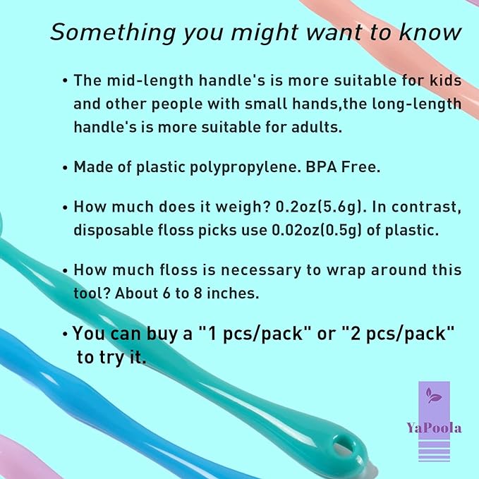 Design Reusable Dental Floss Holder 3 Counts Interdental Cleaning Brush Tooth Handle floas Picks for Adults and Kids Compatible with Oral-B Glide Dental Floss