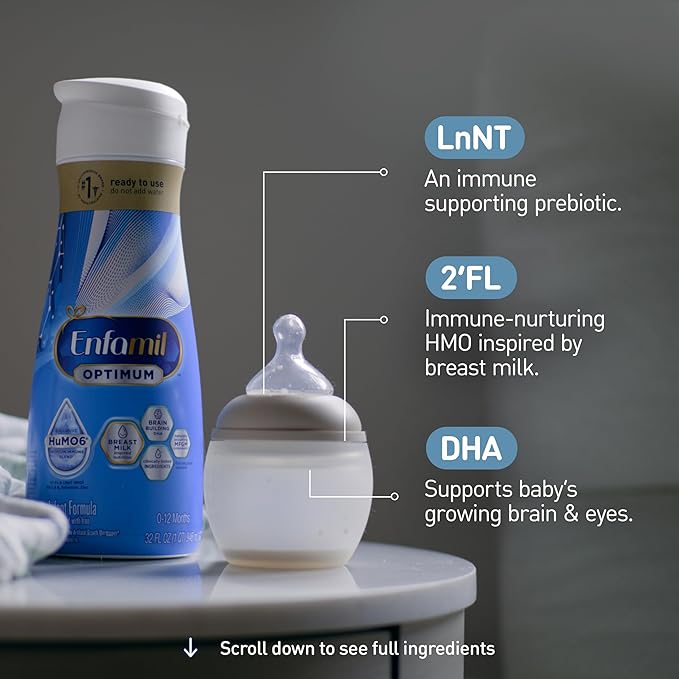 Enfamil Optimum (Enspire) Ready-to-Feed Baby Formula, Our Closest to Breast Milk, Brain-Building DHA, 32 Fl Oz (Pack of 3)
