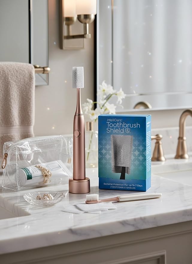 Intellident Toothbrush Shields - Pack of 10 Toothbrush Head Cover Caps - Breathable, Quick-Drying & Disposable - Perfect for Travel, Home & Office Use