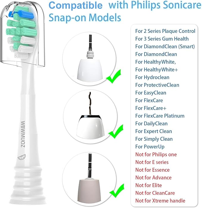 Toothbrush Replacement Heads Compatible with Philips Sonicare, 8 Pack