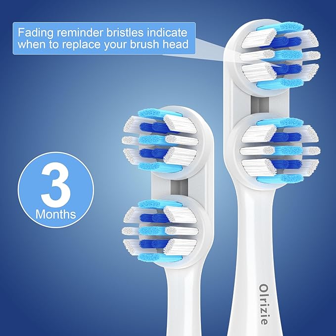 Replacement Toothbrush Heads Compatible with Spinbrush Pro Clean, Deep Cleaning Electric Toothbrush Heads Brush with Dual-Head Design & Medium Bristles 8-Pack