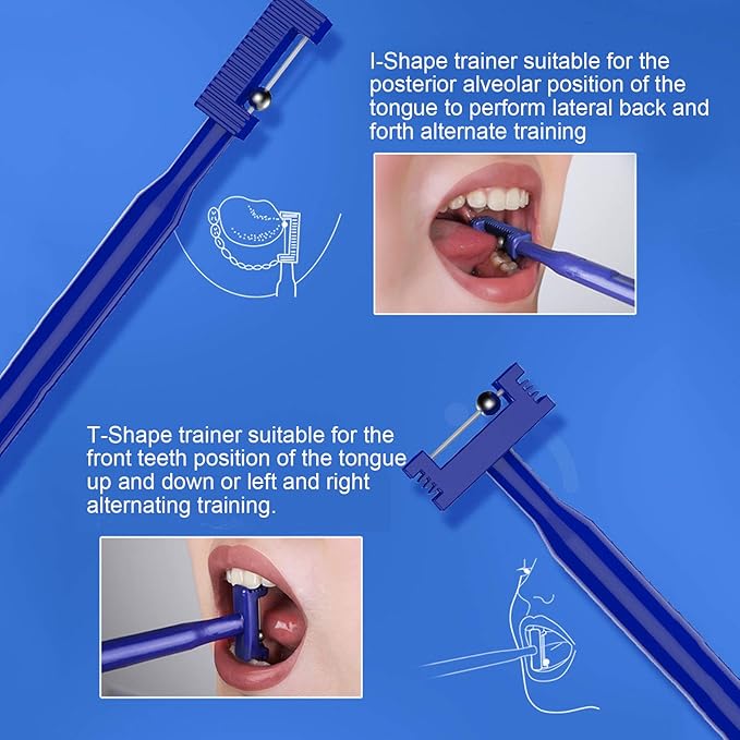 3PCS Tongue Tip Exercise Set, Speech Tools Oral Muscle Training Tool, Tongue Retaining Device for Oral Salivation, Drooling, and Dysphagia
