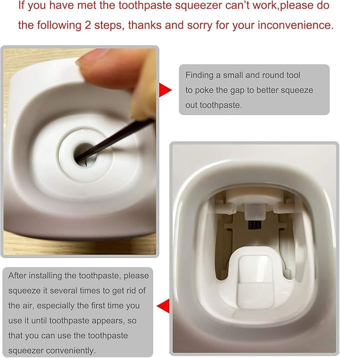 Toothpaste Dispenser Wall Mount for Bathroom-Toothpaste Holder Automatic Toothpaste Squeezer with Cover for Bathroom Organizer Storage (White)
