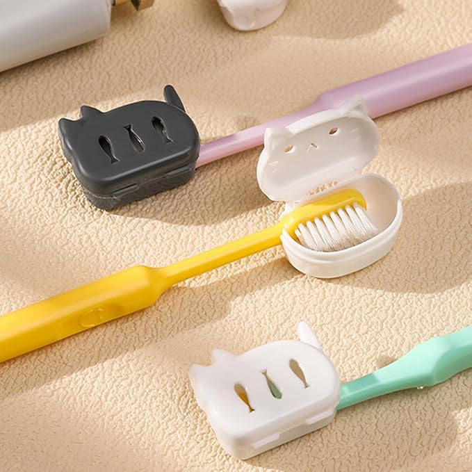 Kitten Toothbrush Protector Travel-Friendly Case for Home Bathroom & Vacation Accessories Travel Friendly Toothbrush Planner