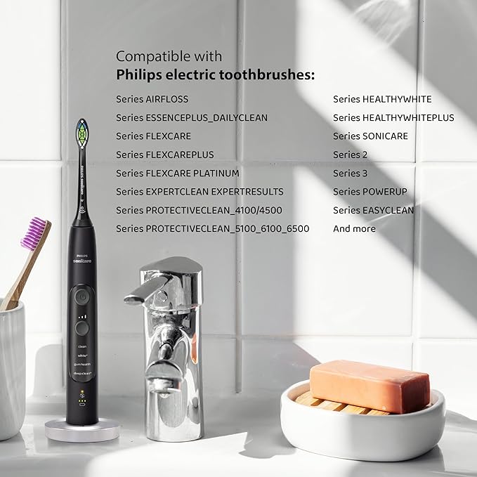 Black Toothbrush Holder Compatible for Philips Electric Toothbrush & Sonicare, Hygienic Drip Capturing Philips Toothbrush Holder for Bathroom, Aluminum Freestanding Philips Toothbrush Stand