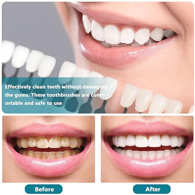 Healifty Portable Denture Cleaning Double-Head Toothbrush 6.5 Inch Lightweight Oral Care Tool for Fake Teeth Cleaning and Gum Protection