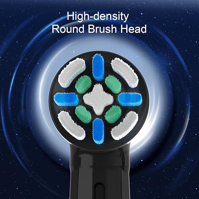 IO Replacement Heads Compatible with Oral b iO 2/3/4/5/6/7/8/9/10/Deep Clean Electric Toothbrush, Brush Heads Compatible with Oral b iO for Teeth Clean (6 Black)