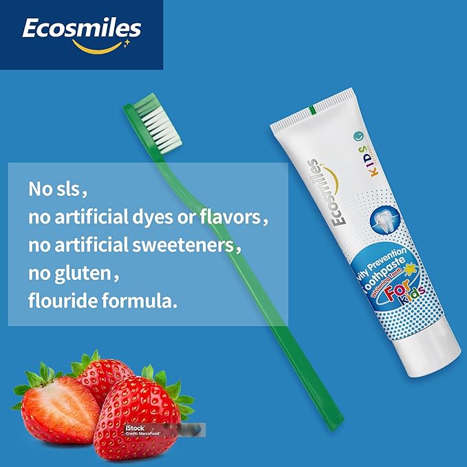 Fluoride Kids Low Foaming Cavity Repair Toothpaste with Hydroxyapatite, Xylitol for Sensitive Teeth, Cavity Prevention, SLS-Free, Safe for Toddlers, Anticavity, Non-Toxic Fruit, 3.52oz
