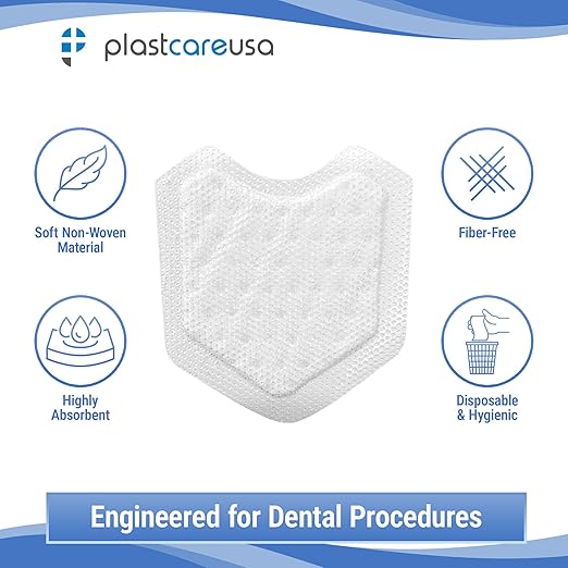 200 Dental Dry Corners, Disposable Saliva Control & Cheek Protection Pads Super Absorbent Non-Woven Padding (Cotton Roll Alternative) (Large)
