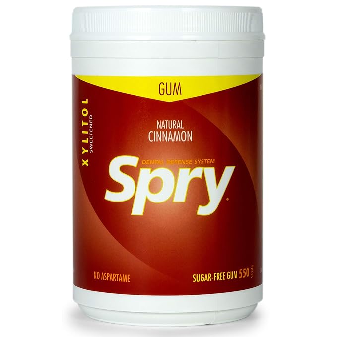 Spry Fresh Natural Xylitol Chewing Gum Dental Defense System - Aspartame-Free, Sugar-Free, Non-GMO, Gluten-Free (Variety Pack, 550 Count - Pack of 4)