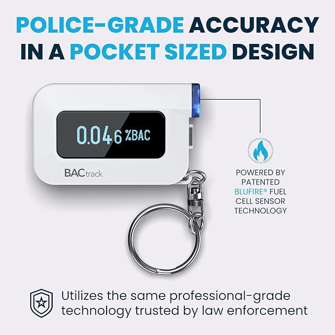 BACtrack C6 Keychain Breathalyzer | Professional-Grade Accuracy | Optional Wireless Smartphone Connectivity | Compatible w/ Apple iPhone, Google & Samsung Android Devices | Apple HealthKit Integration
