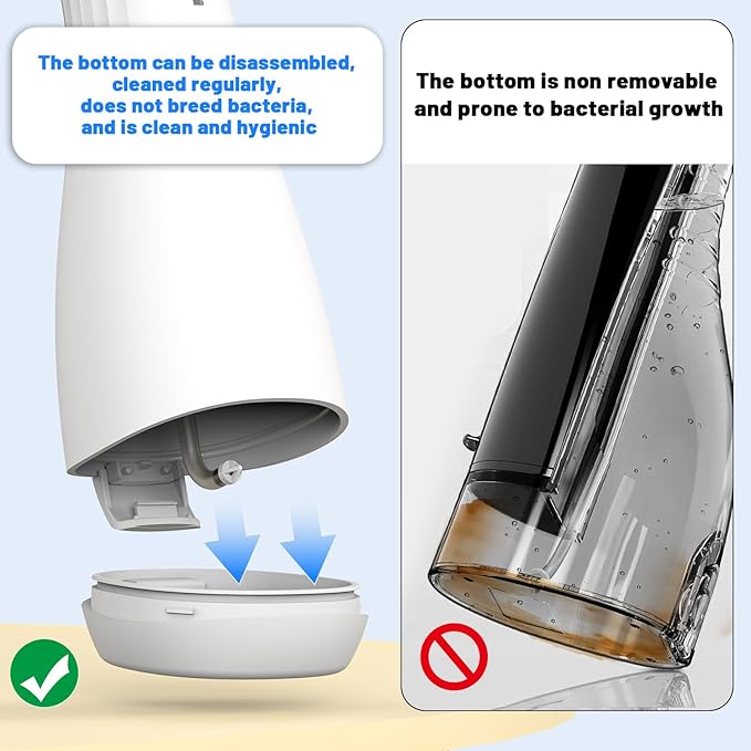 Power Water Flossers for Teeth Cleaning and Flossing, Water Dental Flosser Teeth Pick - Cordless Portable 6 Modes Oral Irrigator Dental, Rechargeable Travel Irrigation Cleaner IPX7 Waterproof (White)