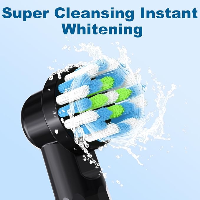 Intelligent Cleaning Replacement Heads Compatible with Braun Oral B Pro 1000/7000/9600, 8 Pack Brush Heads Compatible with Oral B Genius X and Smart 1500 Electric Toothbrush (Black+White)