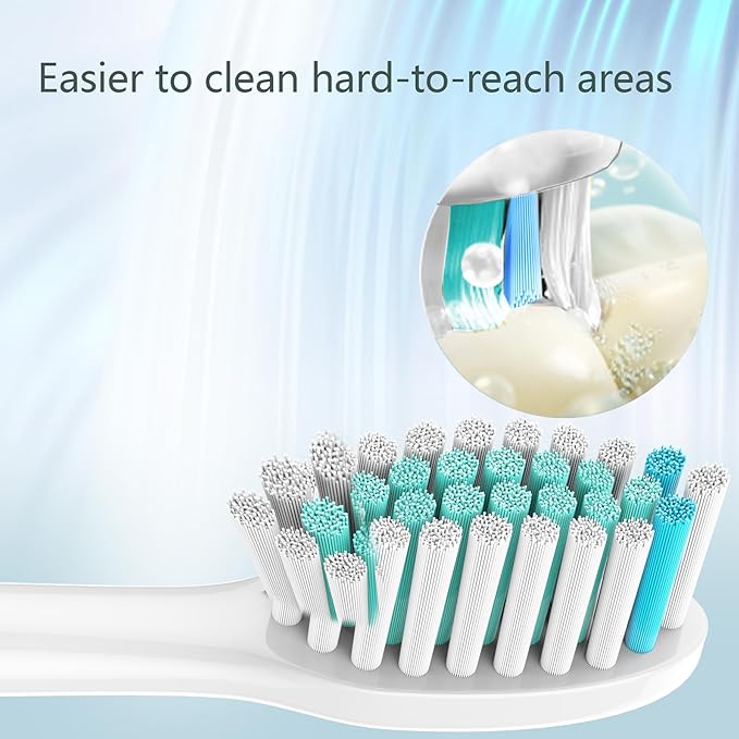 BUKURII Toothbrush Replacement Heads ONLY Compatible with Philips Sonicare Electric Toothbrushes,8PCS,White,for Sonicare Click on Brush Handles 1100 2100 4100 5100 6100, Refills for Protective Clean