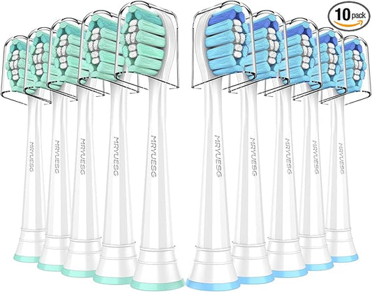 MRYUESG Replacement Toothbrush Heads Compatible with Philips Sonicare, 10 Pack, Electric Tooth-Brush Replacement Heads Compatible with Phillips,5 Green 5 Blue