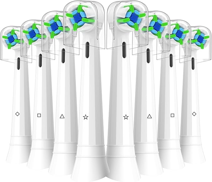 Replacement Heads Compatible with Oral B iO Electric Toothbrush, Replacement Toothbrush Heads Fit for Oral-B iO 2/3/4/5/6/7/8/9/10 Series Toothbrush, 8 Packs (White)